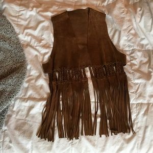 Vintage Suede Fringe Vest